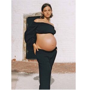 Hatch Black Off-Shoulder Maternity Top